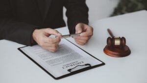 Lawyers, lawyers in the office and legal documents for use in arguing and planning cases for clients